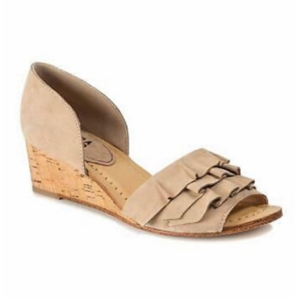 Lucca Lane Women’s Leather Cork Wedge Sandals 8.5M